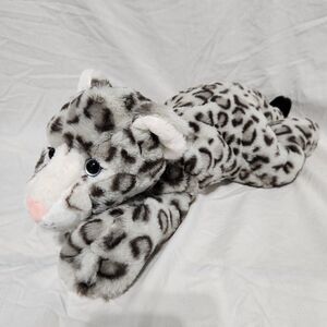 FAO Schwarz Adopt A Pet Lying Snow Leopard Plush 20" Stuffed Animal Super Soft